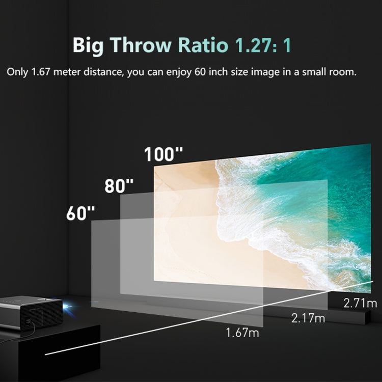 RD825 Mini projecteur LED 1280x720 2200LM pour cinéma maison, compatible HDMI, AV, VGA et USB, version générale, version générale