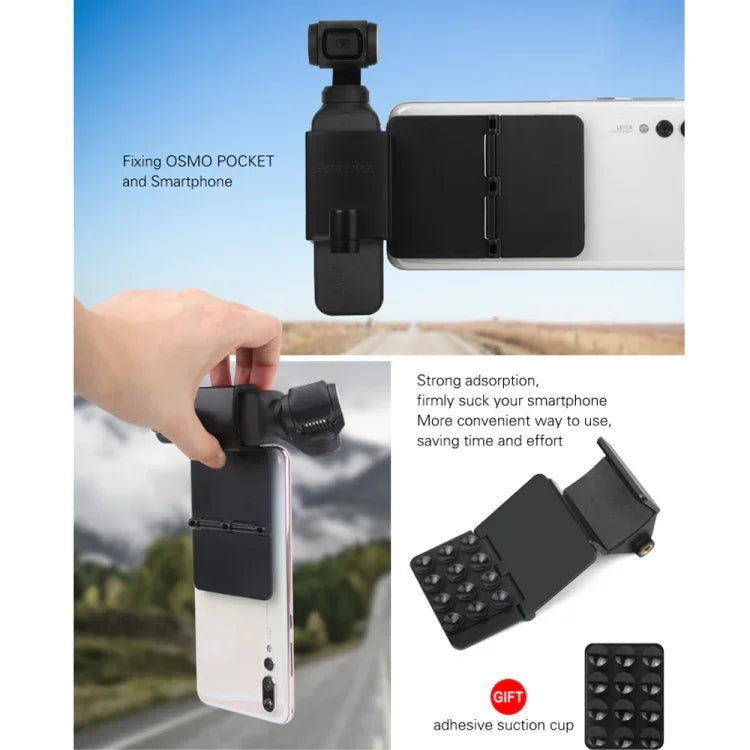 Sunnylife OP-ZJ060 Support à ventouse pliable pour DJI OSMO Pocket, OP-ZJ060