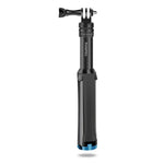 RUIGPRO Trépied monobloc portable avec perche à selfie et monopode télescopique pour GoPro, Insta360, DJI et autres caméras d'action (noir)