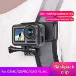 Support de fixation pour sac à dos RUIGPRO avec pince et vis pour GoPro, Insta360, DJI et autres caméras d'action, rotation à 360°.