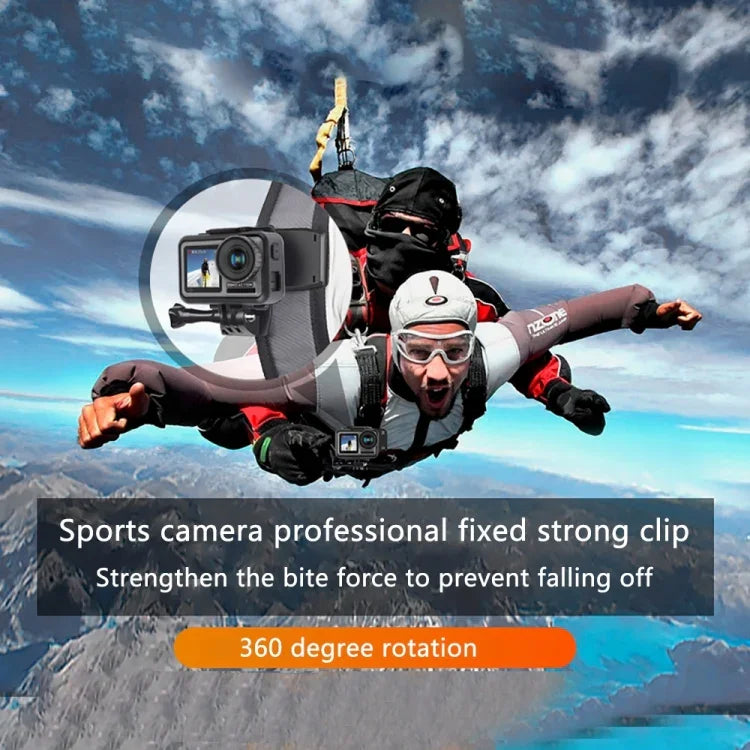 Support de fixation pour sac à dos RUIGPRO avec pince et vis pour GoPro, Insta360, DJI et autres caméras d'action, rotation à 360°.