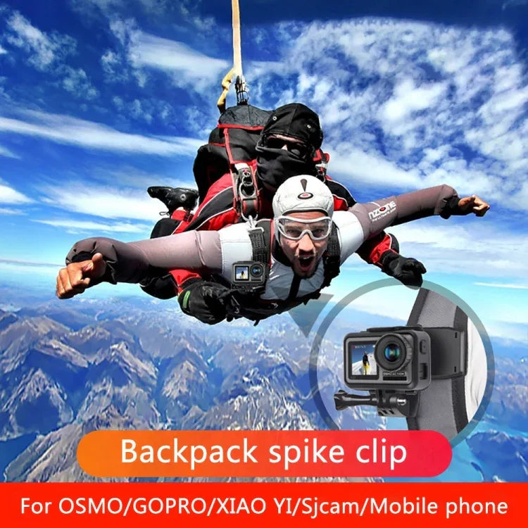 Support de fixation pour sac à dos RUIGPRO avec pince et vis pour GoPro, Insta360, DJI et autres caméras d'action, rotation à 360°.