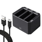 Chargeur triple batterie USB avec indicateur LED pour DJI OSMO Action, Chargeur