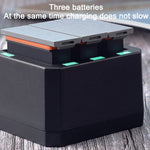 Chargeur triple batterie USB avec indicateur LED pour DJI OSMO Action, Chargeur