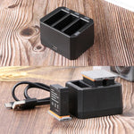Chargeur triple batterie USB avec indicateur LED pour DJI OSMO Action, Chargeur