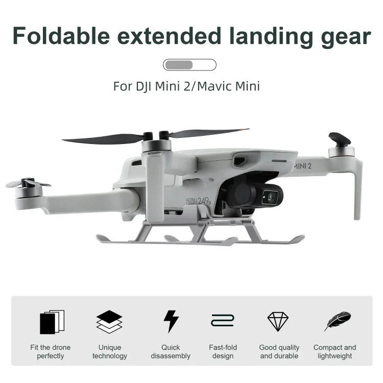 Support d'extension de train d'atterrissage antichoc à dégagement rapide STARTRC 1106837 pour DJI Mini 2 / Mavic Mini.