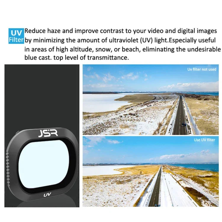 Filtre UV pour objectif de drone JSR compatible avec DJI Mavic 2 Pro, filtre UV