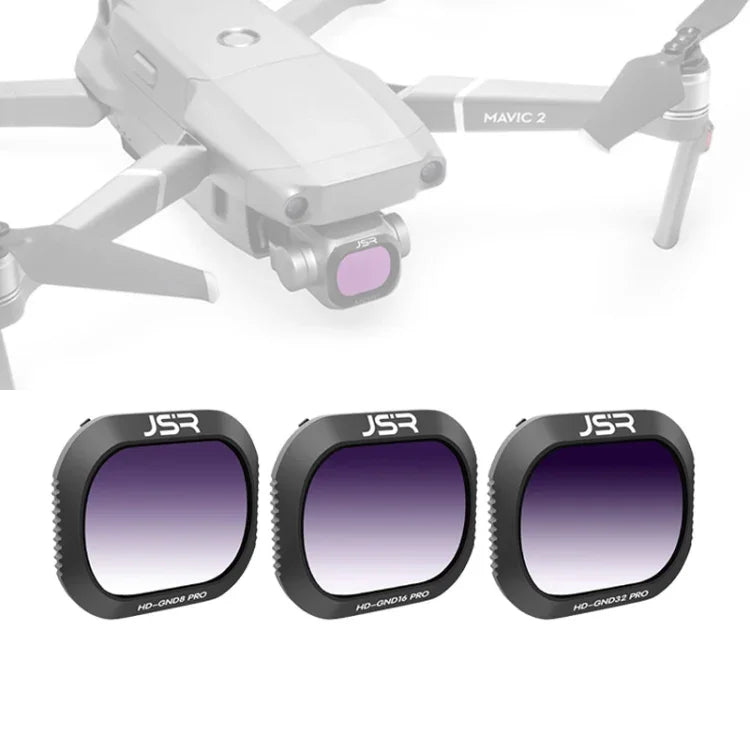 Filtre d'objectif JSR Drone 3 en 1 à gradient GND8+GND16+GND32 pour DJI Mavic 2 Pro, GND8+GND16+GND32