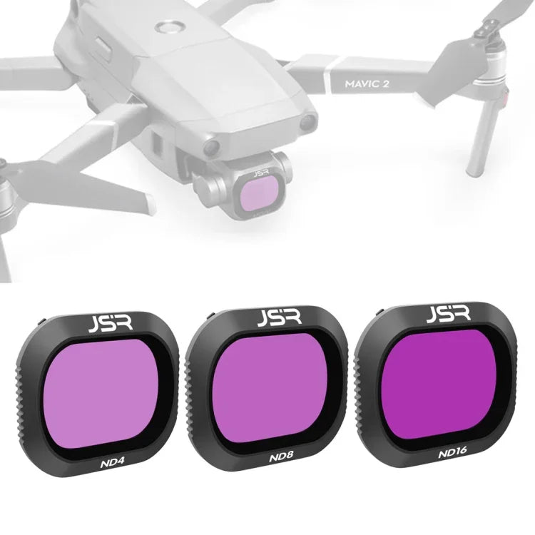 Filtre d'objectif JSR Drone 3 en 1 ND4+ND8+ND16 pour DJI Mavic 2 Pro, ND4+ND8+ND16