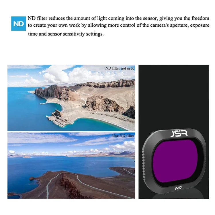 Filtres d'objectif JSR Drone 4 en 1 ND8PL+ND16PL+ND32PL+ND64PL pour DJI Mavic 2 Pro, ND8PL+ND16PL+ND32PL+ND64PL