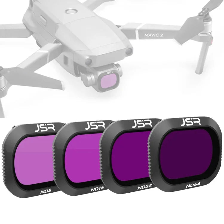 Filtres d'objectif JSR Drone 4 en 1 ND8+ND16+ND32+ND64 pour DJI Mavic 2 Pro, ND8+ND16+ND32+ND64