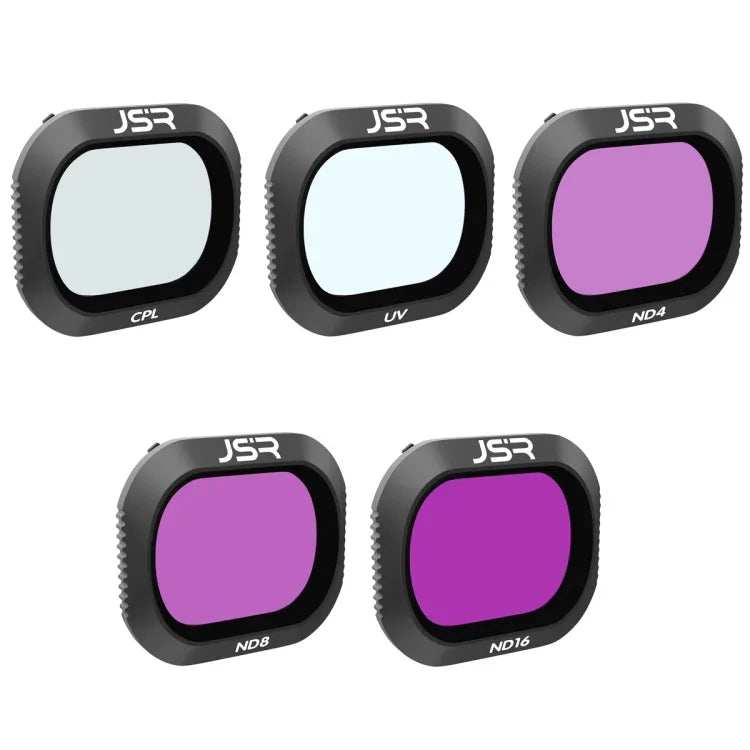 Filtre d'objectif JSR Drone 5 en 1 UV+CPL+ND4+ND8+ND16 pour DJI Mavic 2 Pro, UV+CPL+ND4+ND8+ND16