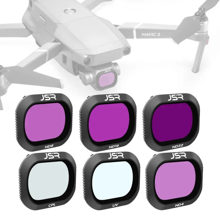 Filtres d'objectif JSR Drone 6 en 1 UV+CPL+ND4+ND8+ND16+ND32 pour DJI Mavic 2 Pro