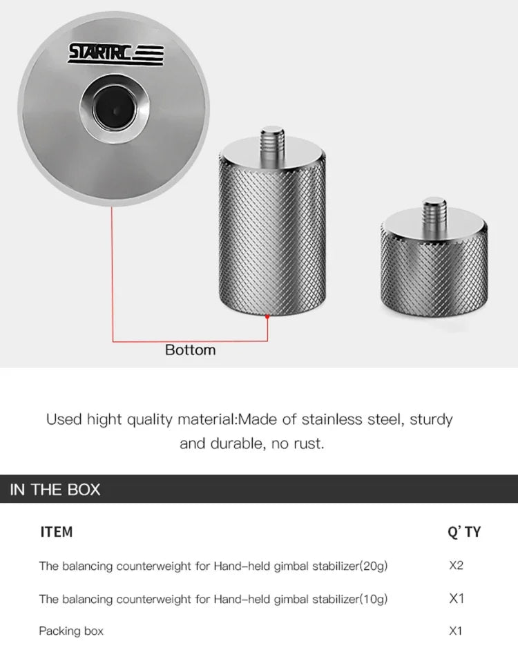 Contrepoids anti-vibrations STARTRC de 50 g pour stabilisateur de nacelle DJI OM4 / OSMO Mobile 3