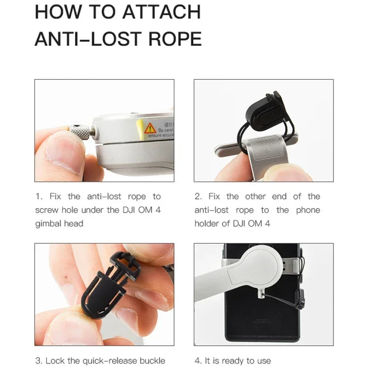 Support de téléphone STARTRC avec clip, dragonne anti-perte et anti-chute pour DJI OM4 / Osmo Mobile 3