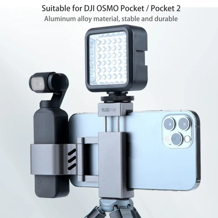 Support de fixation pour smartphone RUIGPRO, filetage 1/4 pouce, compatible DJI OSMO Pocket / Pocket 2