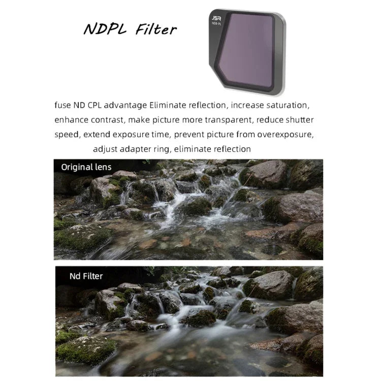 Filtres d'objectif JSR Drone 4 en 1 ND8PL+ND16PL+ND32PL+ND64PL pour DJI Mavic 3, ND8PL+ND16PL+ND32PL+ND64PL