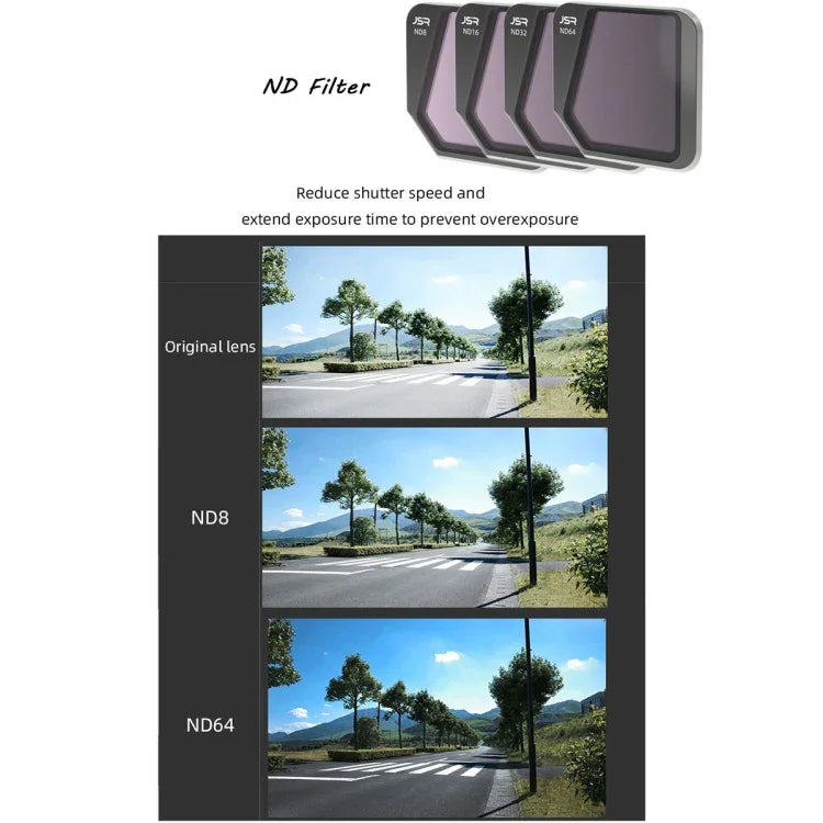 Filtre d'objectif JSR Drone 8 en 1 MCUV+CPL+ND16+32+64+1000+STAR+NIGHT pour DJI Mavic 3, MCUV+CPL+ND16+32+64+1000+STAR+NIGHT