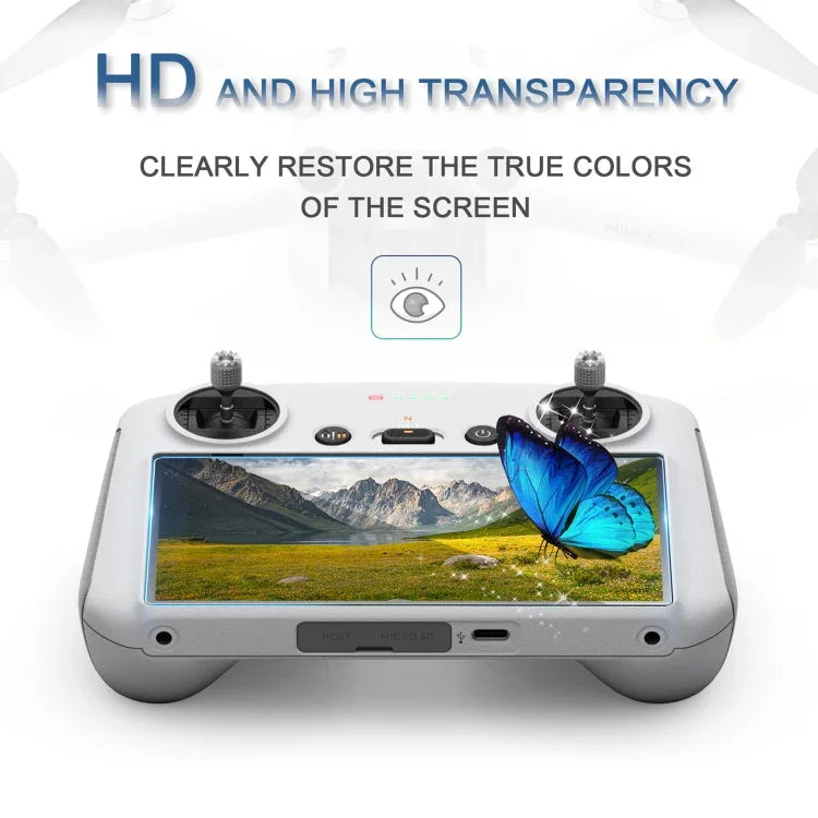 STARTRC Lot de 2 films de protection en verre trempé 9H 2.5D pour télécommande DJI Mini 3 Pro / RC / RC 2
