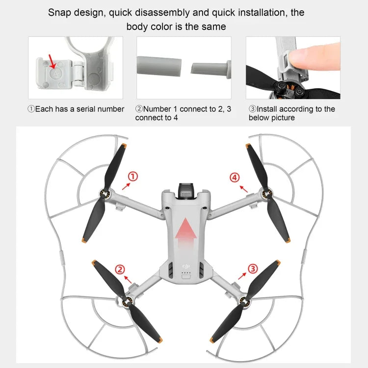 Anneau de protection anti-collision pour hélices de drone STARTRC, compatible avec DJI Mini 3 Pro.