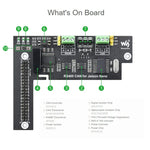 Carte d'extension Waveshare RS485 CAN pour Jetson Nano, isolation numérique, circuit de protection intégré