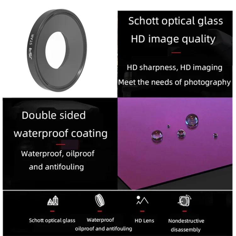 Filtre d'objectif JSR Starlight pour DJI Osmo Action 3, Starlight