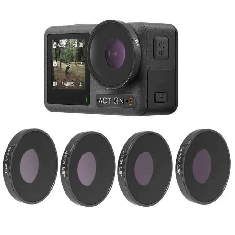 Filtre d'objectif JSR 4 en 1 ND8PL / ND16PL / ND32PL / ND64 PL pour DJI Osmo Action 3, 4 en 1 NDPL