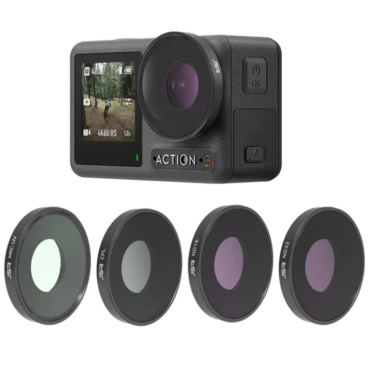 Filtre d'objectif JSR 4 en 1 UV CPL ND16 ND32 pour DJI Osmo Action 3, 4 en 1