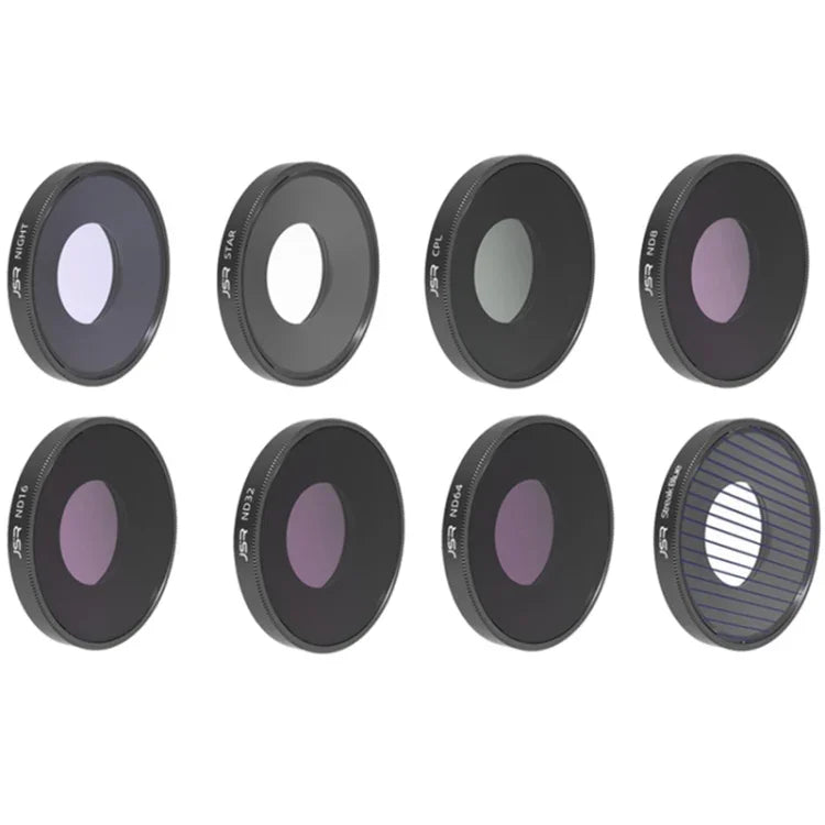 Filtre d'objectif JSR 8 en 1 Streak Blue CPL ND8 ND16 ND32 ND64 STAR NIGHT pour DJI Osmo Action 3, 8 en 1