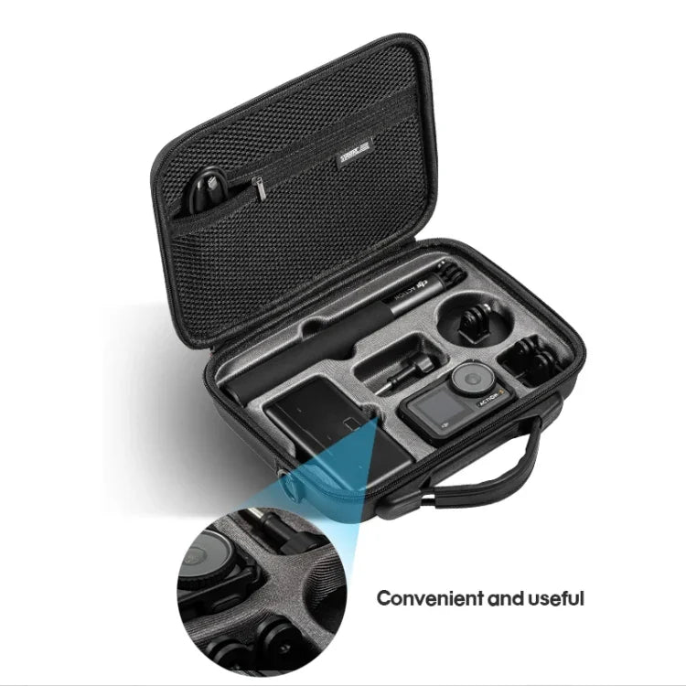 Étui de rangement STARTRC pour caméra DJI Osmo Action 3 et accessoires.