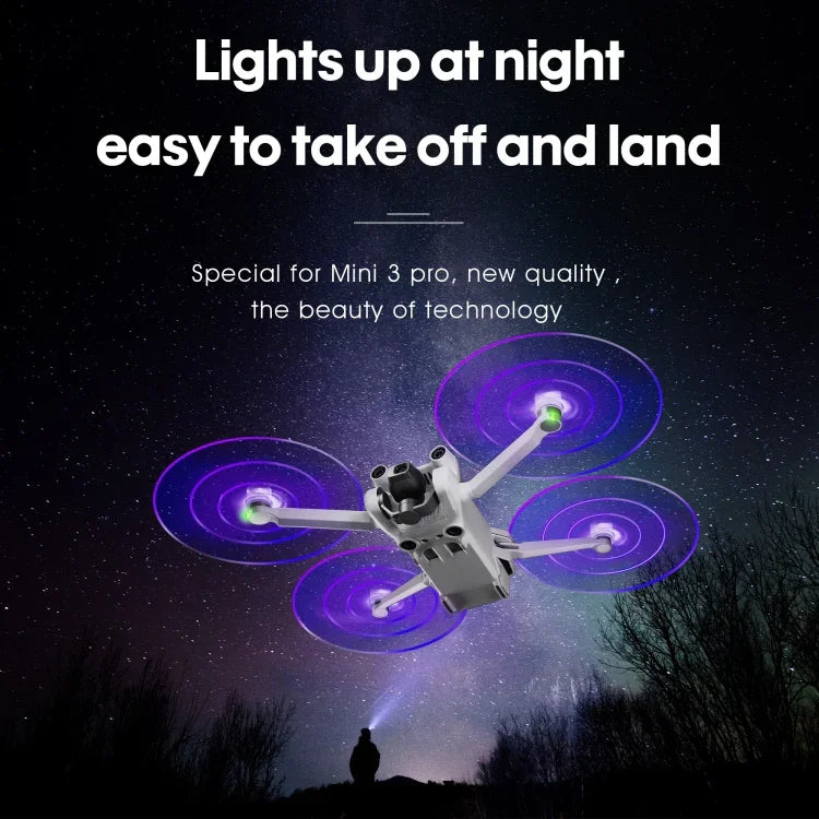 Pour DJI Mini 4 Pro / Mavic Mini 3 Pro : 2 paires d'hélices STARTRC avec lampe LED couleur et faible bruit.