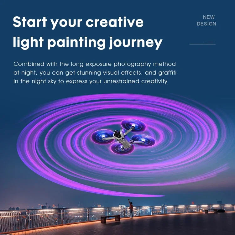 Pour DJI Mini 4 Pro / Mavic Mini 3 Pro : 2 paires d'hélices STARTRC avec lampe LED couleur et faible bruit.