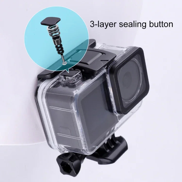 Boîtier étanche sous-marin pour DJI Osmo Action 3/4 avec écran tactile, étanche jusqu'à 5 m de profondeur.