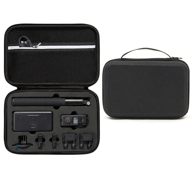 Étui de transport et de rangement pour DJI Osmo Action 3, dimensions : 21,5 x 29,5 x 10 cm.