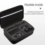 Étui de transport et de rangement pour DJI Osmo Action 3, dimensions : 21,5 x 29,5 x 10 cm.