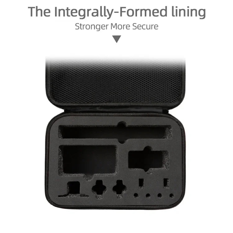 Étui de transport et de rangement pour DJI Osmo Action 3, dimensions : 21,5 x 29,5 x 10 cm.