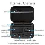 Étui de transport et de rangement pour DJI Osmo Action 3, dimensions : 21,5 x 29,5 x 10 cm.