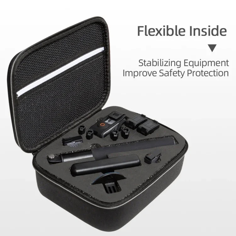 Étui de transport et de rangement pour DJI Osmo Action 3, dimensions : 24 x 19 x 9 cm.