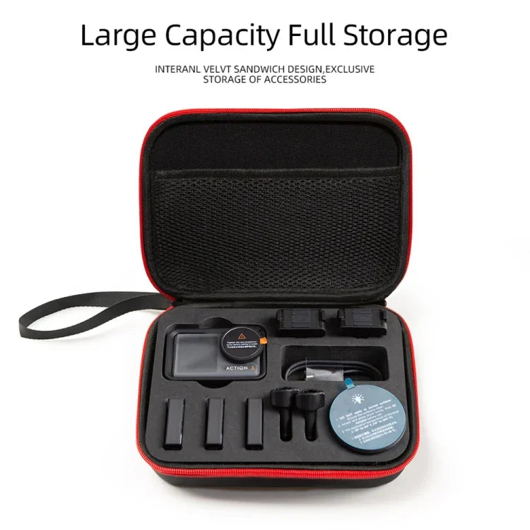 Étui de transport et de rangement pour DJI Osmo Action 3, dimensions : 21 x 16 x 6 cm, compatible avec DJI Osmo Action 3
