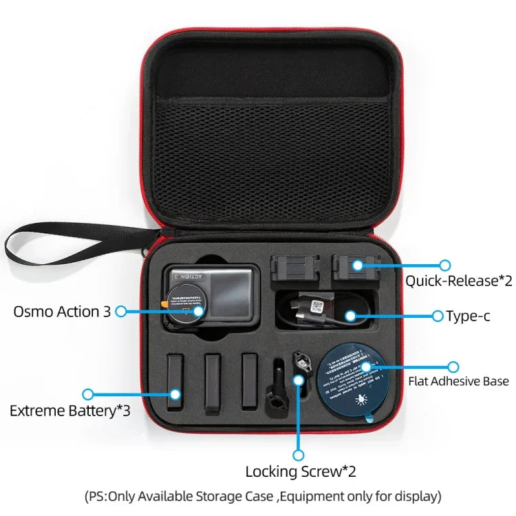 Étui de transport et de rangement pour DJI Osmo Action 3, dimensions : 21 x 16 x 6 cm, compatible avec DJI Osmo Action 3