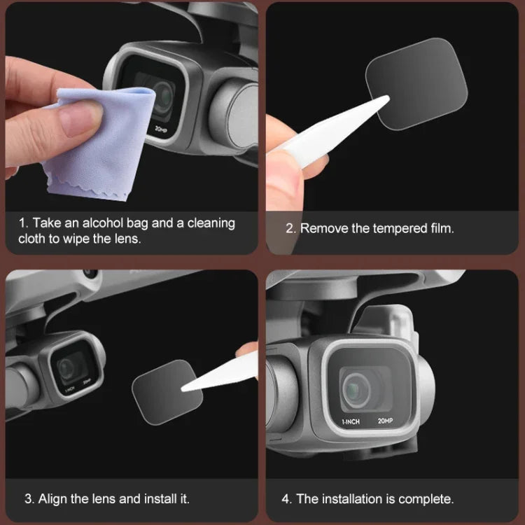 Film de protection anti-explosion en verre trempé pour objectif de drone DJI Mavic Air 2