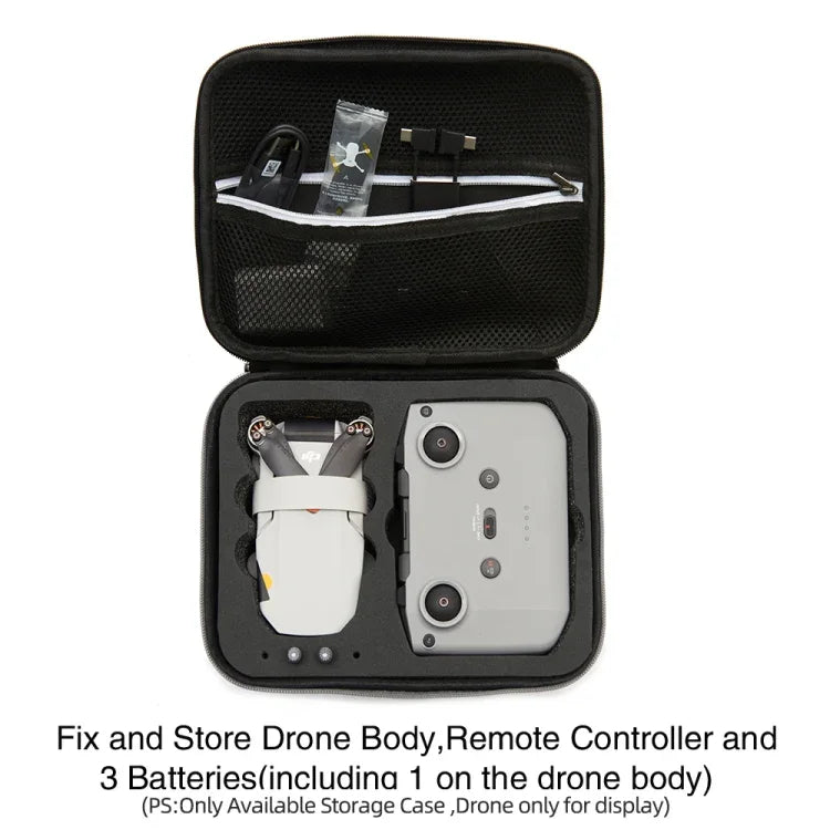 Étui rigide de transport antichoc pour drone DJI Mini 2 SE, dimensions : 24 x 19 x 9 cm.