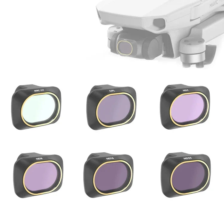 Filtre d'objectif JSR Drone 6 en 1 UV+CPL+ND4+ND8+ND16+ND32 pour DJI Mavic Mini
