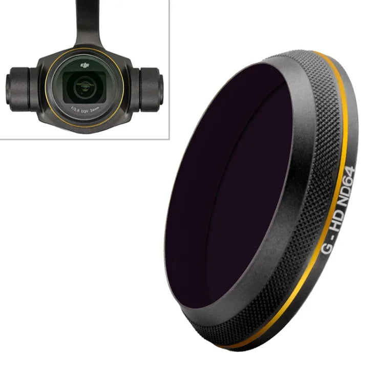 Filtre d'objectif PGYTECH X4S-HD ND64 à bord doré pour drone DJI Inspire 2 / X4S avec nacelle stabilisée, ND64