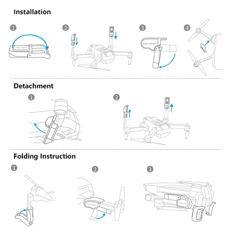 PGYTECH P-12A-012 Support d'extension de train d'atterrissage surélevé portable pour DJI Mavic Mini
