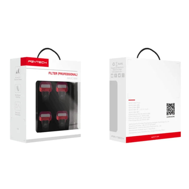 Ensemble de 4 filtres à atténuation PGYTECH P-12A-019 ND8/16/32/64 pour drone DJI Mavic Mini.