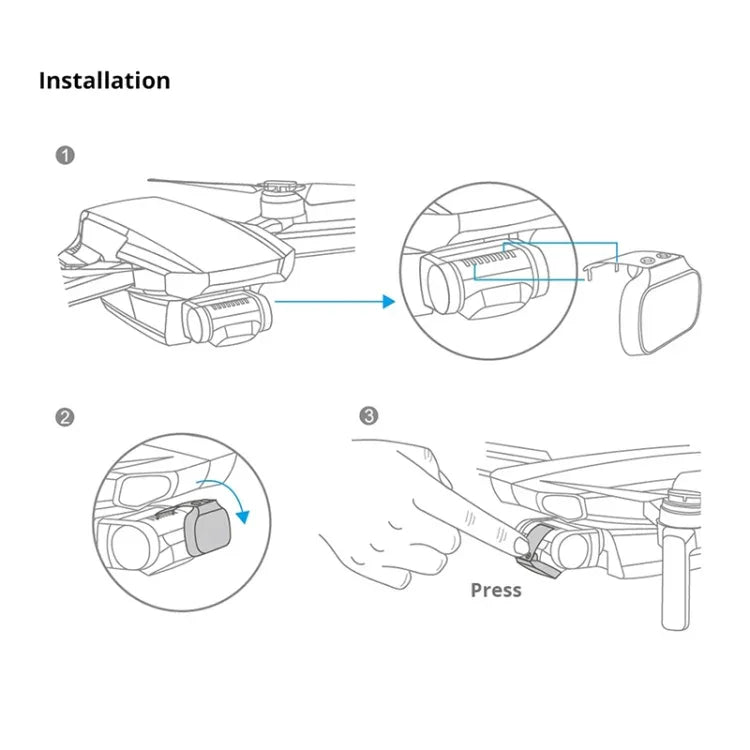 Ensemble de 4 filtres à atténuation PGYTECH P-12A-019 ND8/16/32/64 pour drone DJI Mavic Mini.