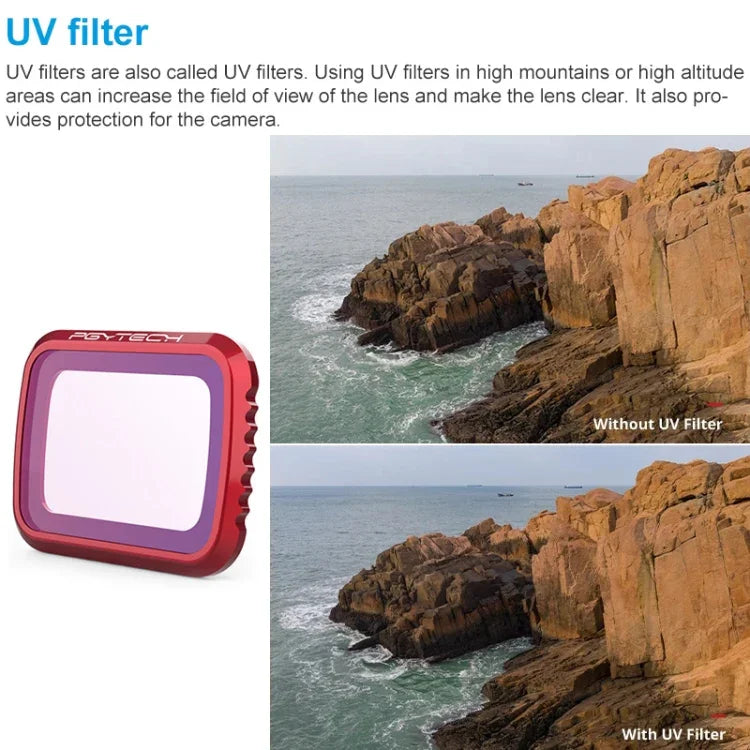 Filtre UV pour objectif PGYTECH P-16A-032 pour drone DJI Mavic Air 2, accessoires, lentille UV
