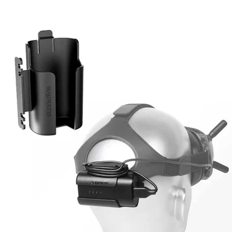 Étui de protection avec clip de batterie et enrouleur de câble Sunnylife pour lunettes DJI FPV V2, support de batterie Sunnylife