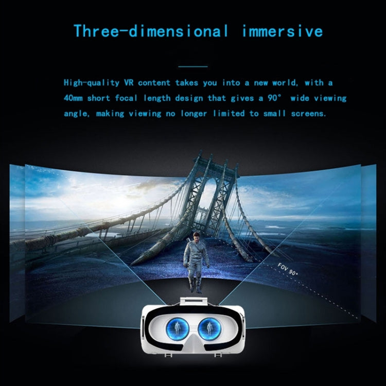 VR SHINECON G06EB Lunettes Vidéo 3D Réalité Virtuelle Adaptées pour Smartphone 4.7 à 6.1 pouces avec Casque HiFi, G06EB